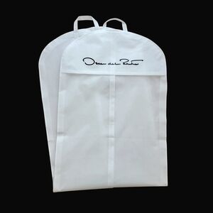 Oscar de la Renta Garment Bag White 53" Zipper Folding Travel Dress Gown Wedding